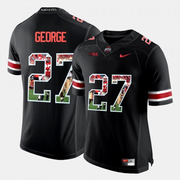 Ohio State Buckeyes Eddie George Men's #27 Black Pictorial Fashion College Football Jersey 2404YJEY1